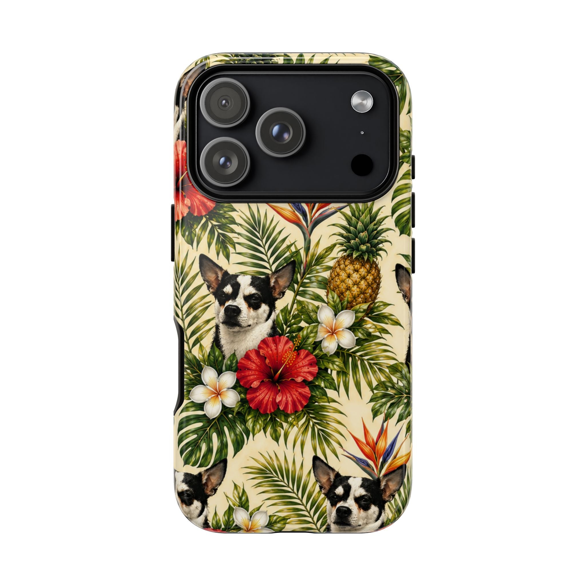 Tropical chihuahua Phone Case — Floral Pineapple Protective Tough Case