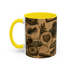 Vintage Natural History Coffee Mug — Botanical & Fossil Illustration Accent Mug