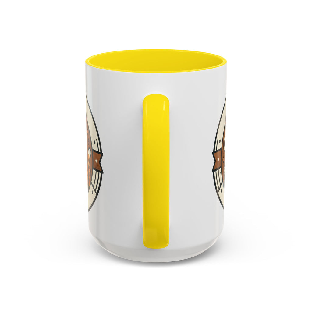 Cat Coffee Mug — Cute Orange Kitty Holding ‘Coffee’ Accent Ceramic Mug (11/15 oz)