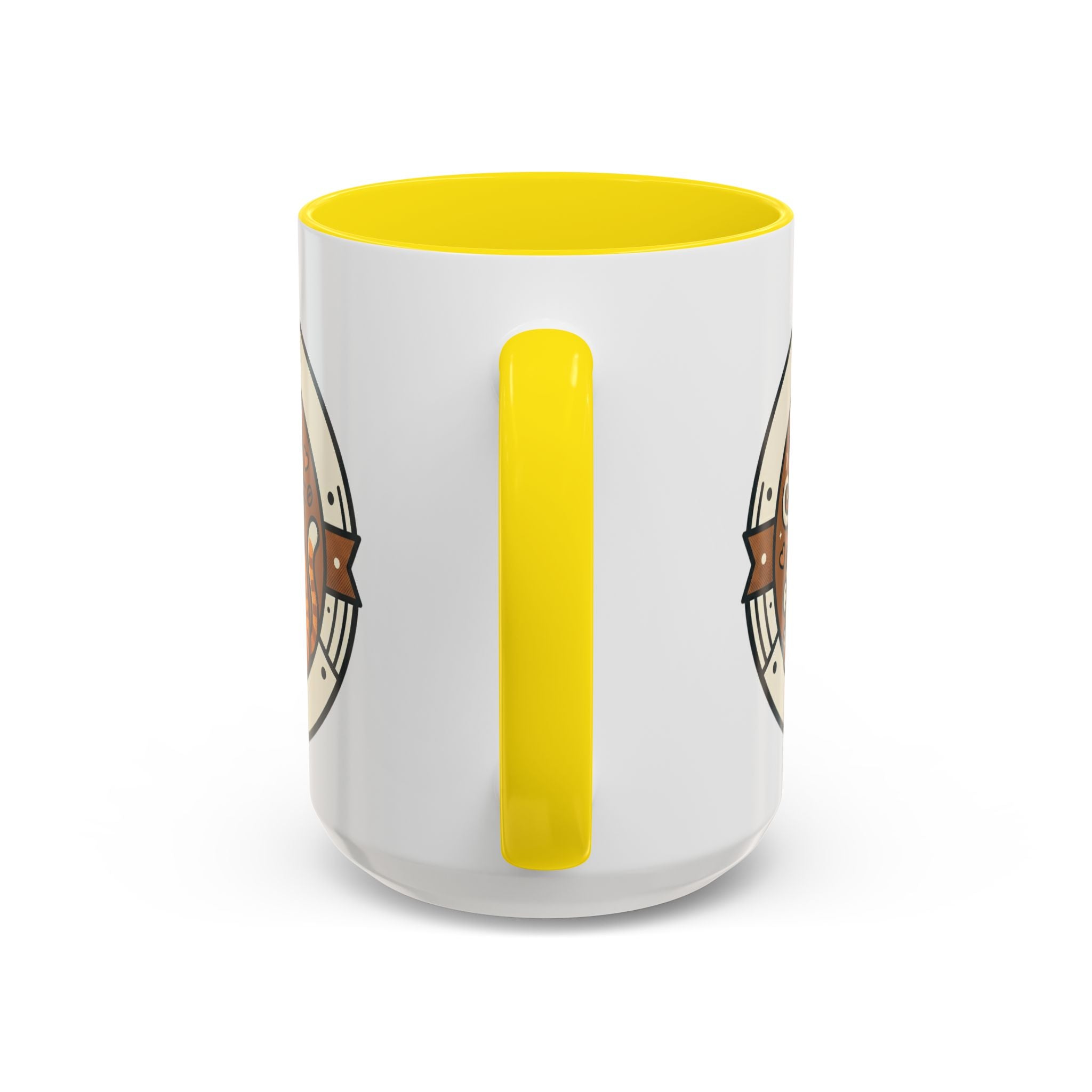 Cat Coffee Mug — Cute Orange Kitty Holding ‘Coffee’ Accent Ceramic Mug (11/15 oz)
