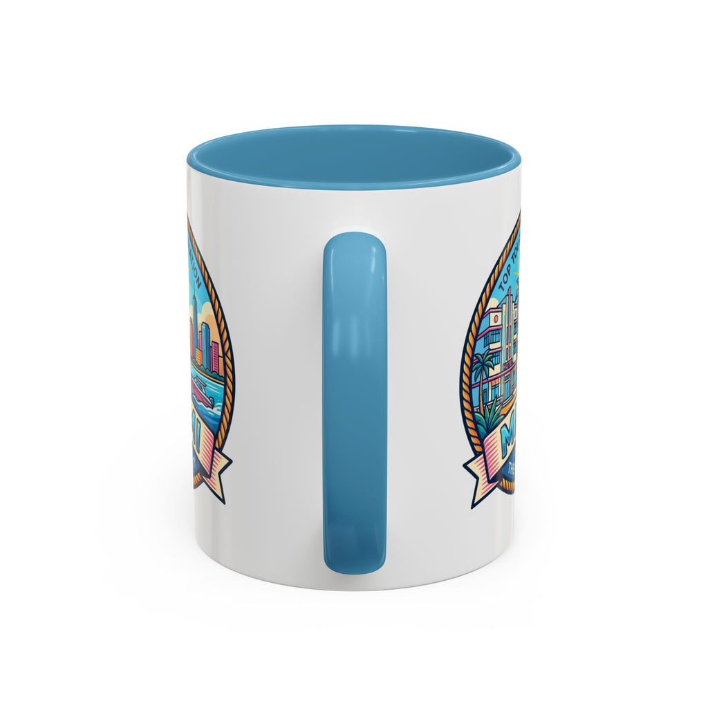 Miami Vintage Travel Accent Coffee Mug – 'Miami' Scenic Beach & Skyline Design (11/15oz)