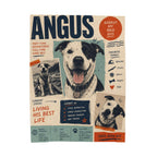 Velveteen Plush Blanket — Personalized Dog Poster Design (Angus "Goodest Boy" Pet Photo Blanket)