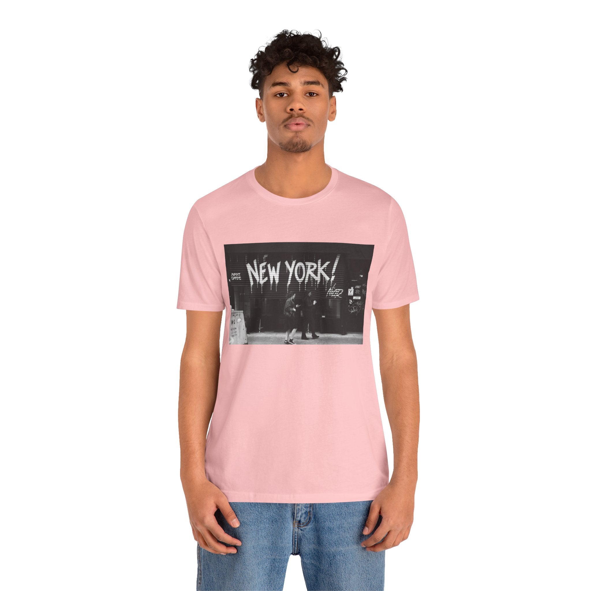 New York City Skyline Tee — Vintage Black & White 'NEW YORK!' Graphic Shirt