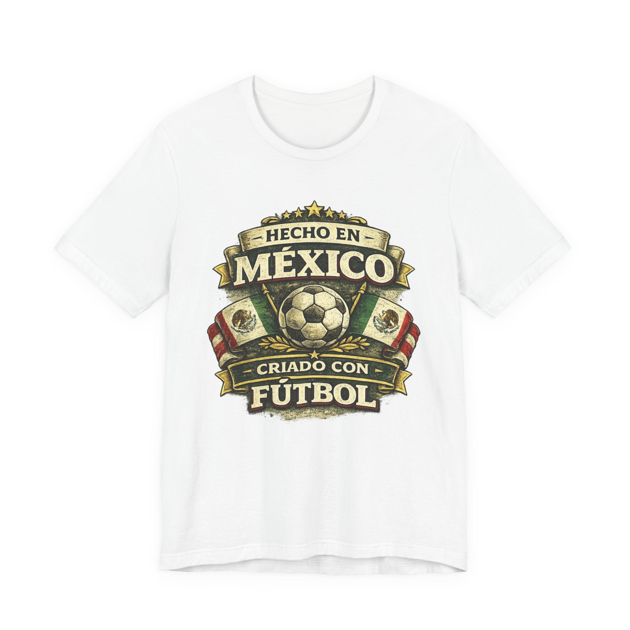 Mexico Soccer T‑Shirt — "Hecho en México, Criado con Fútbol" Vintage Football Tee