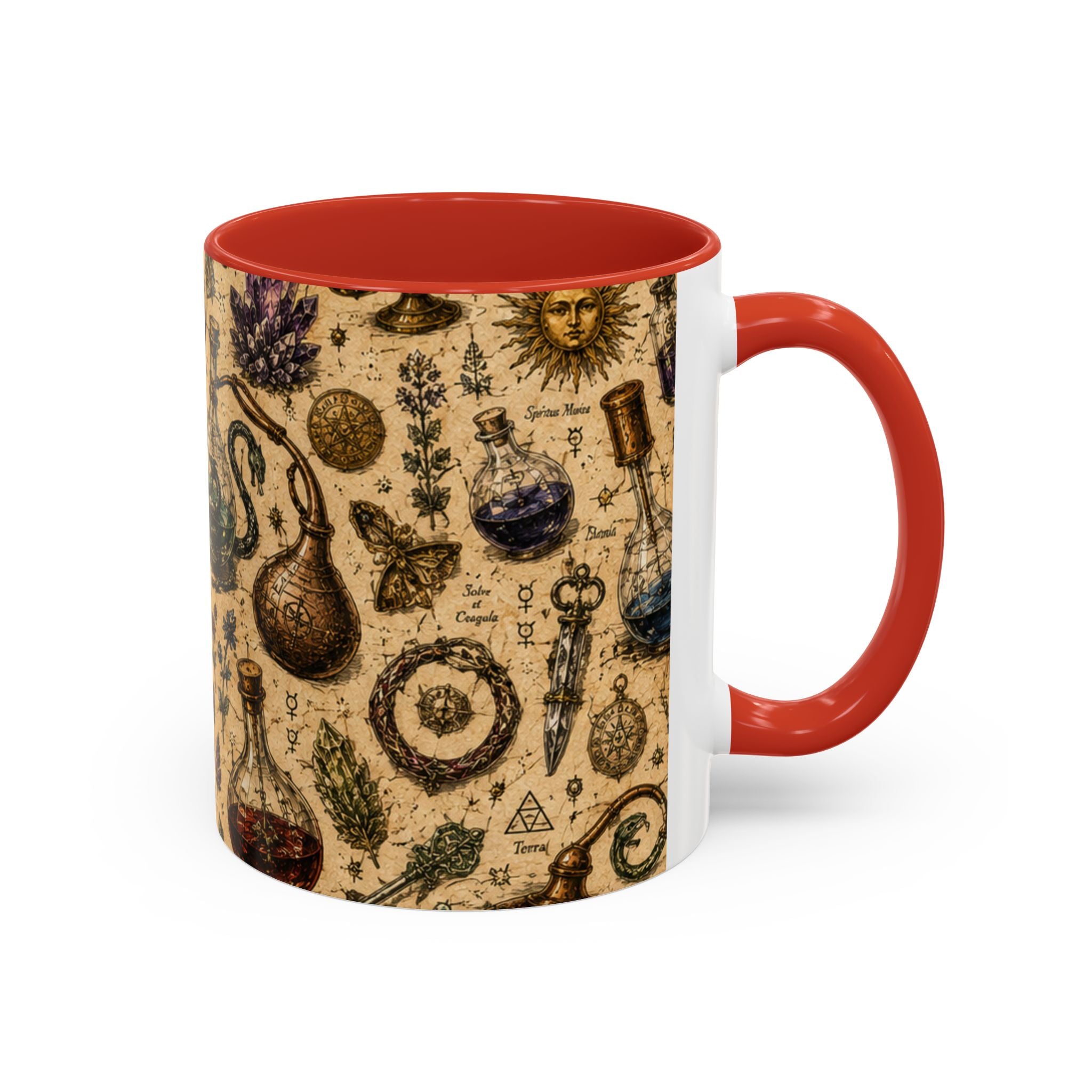 The Alchemist's Cabinet Coffee Mug — Vintage Apothecary Accent Mug (11/15 oz)