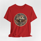 USA Eagle Vintage Patriotic T-Shirt — American Flag Graphic Tee