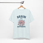 Brain Buffering T‑Shirt — Cute Cartoon Brain Graphic Tee for Neuro Humor