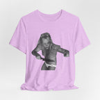 Vintage Grunge Graphic Tee – Monochrome Retro Pinup Girl Design