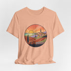 Sunset Tuscan Landscape T-Shirt — Vintage Italian Countryside Graphic Tee