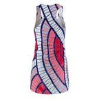 Racerback Dress - Pink & Red Abstract Wave Print