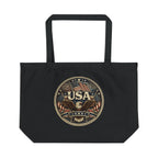 USA Eagle Canvas Tote Bag — Patriotic American Flag Market Tote