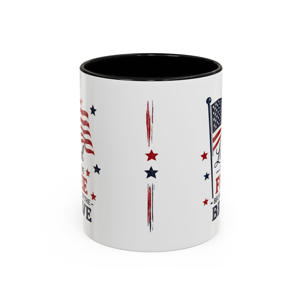 Patriotic Coffee Mug — "Land of the Free Because of the Brave" Accent Mug