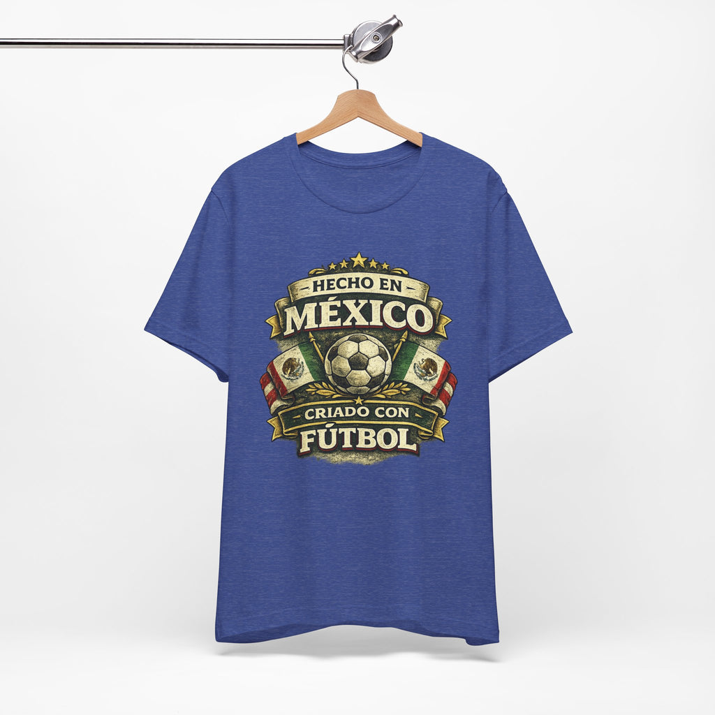 Mexico Soccer T‑Shirt — "Hecho en México, Criado con Fútbol" Vintage Football Tee