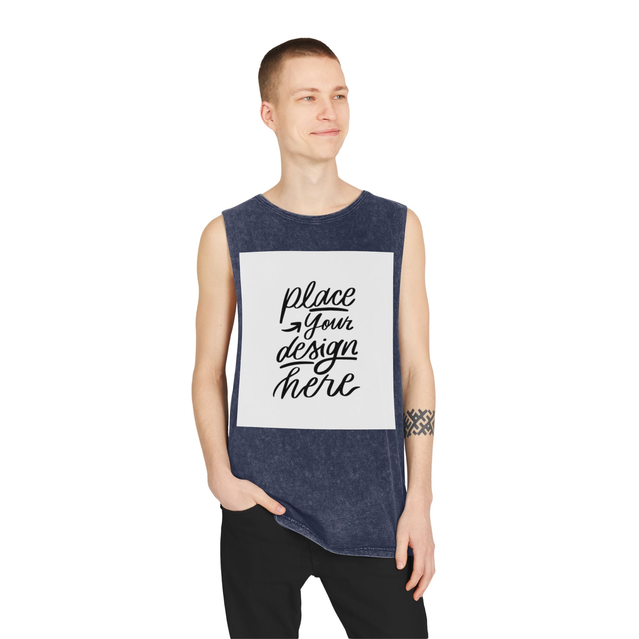 Custom Stonewash Muscle Tank — Vintage Wash Sleeveless Top
