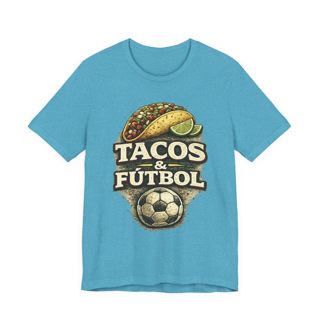T-Shirt — Tacos & Fútbol Graphic Tee — Soccer Fan Mexican Food Mashup
