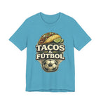 T-Shirt — Tacos & Fútbol Graphic Tee — Soccer Fan Mexican Food Mashup