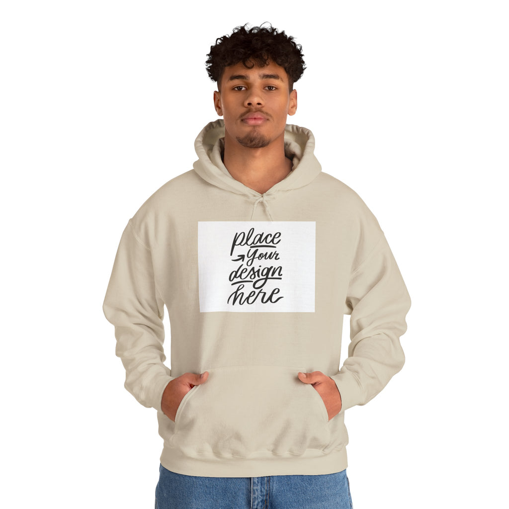Classic Hoodie with Centered Design – 'Place Your Design Here'