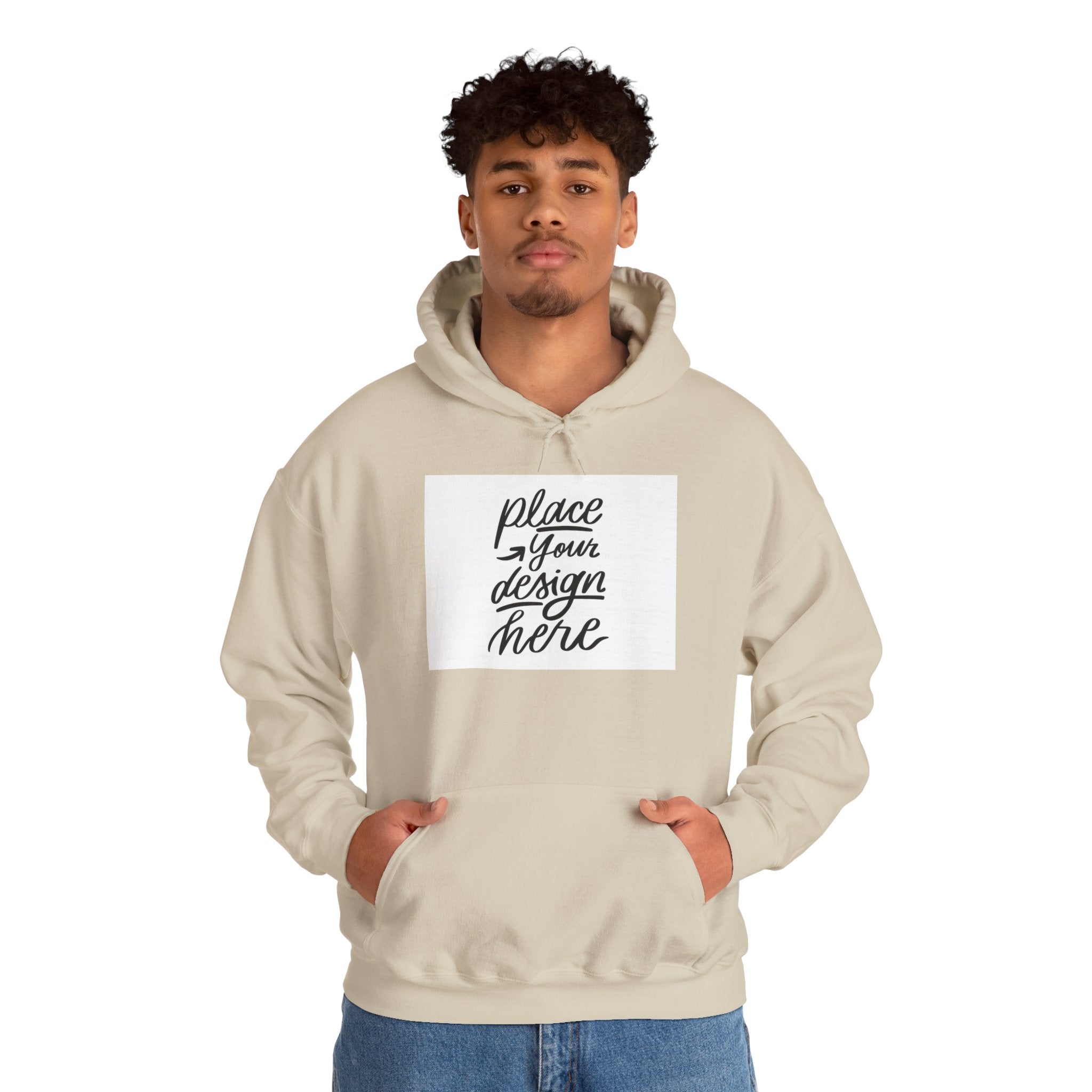 Classic Hoodie with Centered Design – 'Place Your Design Here'