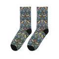 Floral Bird Crew Socks — Vintage Botanical Pattern