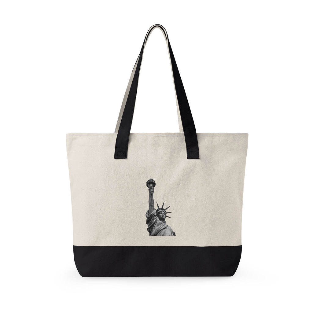 Statue of Liberty Canvas Tote — Zippered Eco Travel Bag