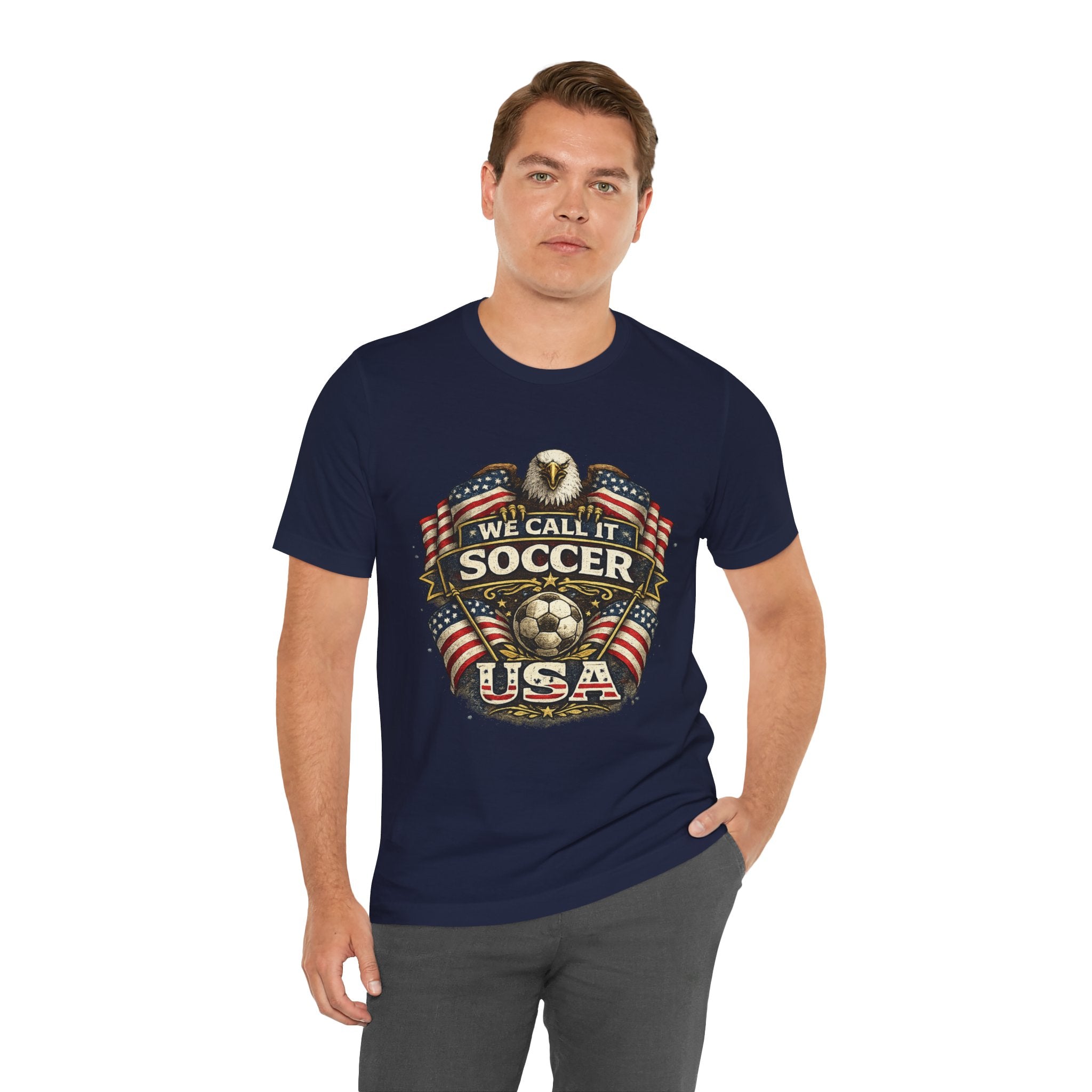 We Call It Soccer USA T-Shirt – Patriotic Eagle Soccer Tee