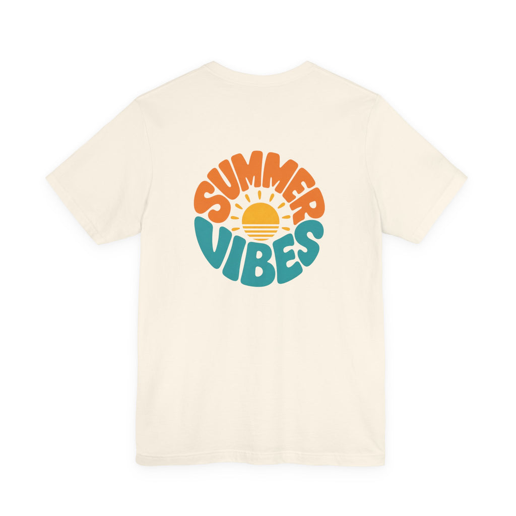 Summer Vibes Tee — Retro Sun Graphic Back Print
