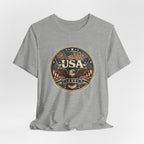 USA Eagle Vintage Patriotic T-Shirt — American Flag Graphic Tee