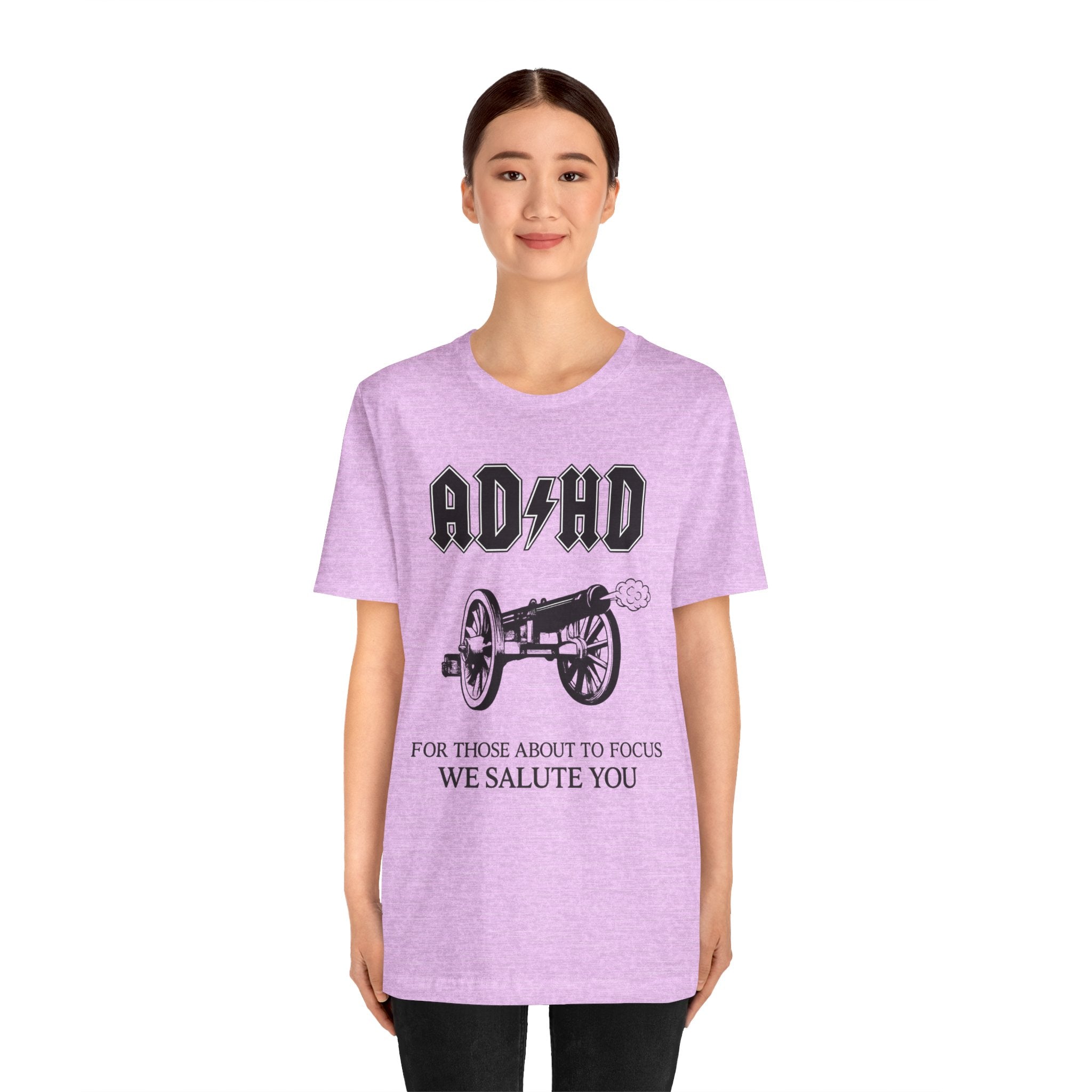 ADHD AC/DC Tee — "For Those About to Focus We Salute You" Graphic T-Shirt