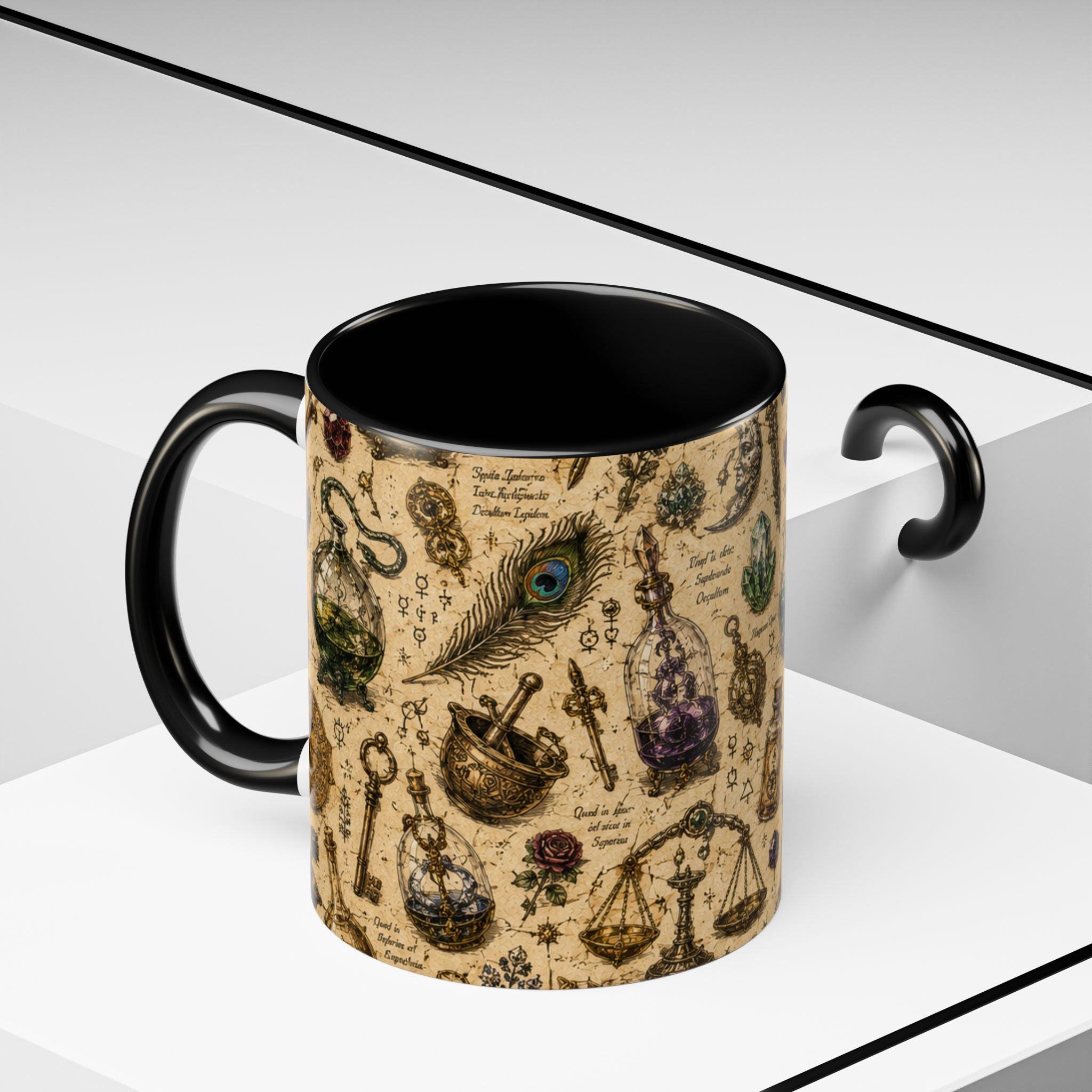 The Alchemist's Cabinet Coffee Mug — Vintage Apothecary Accent Mug (11/15 oz)