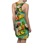 Tropical Chihuahua Racerback Dress — Fruit & Floral All-Over Print