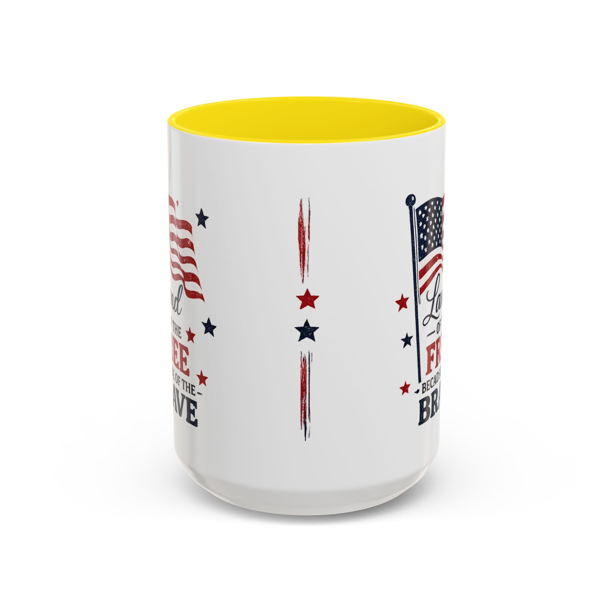 Patriotic Coffee Mug — "Land of the Free Because of the Brave" Accent Mug