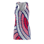 Racerback Dress - Pink & Red Abstract Wave Print