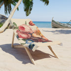 Vintage Floral Beach Towel — Romantic Rose Bouquet Print