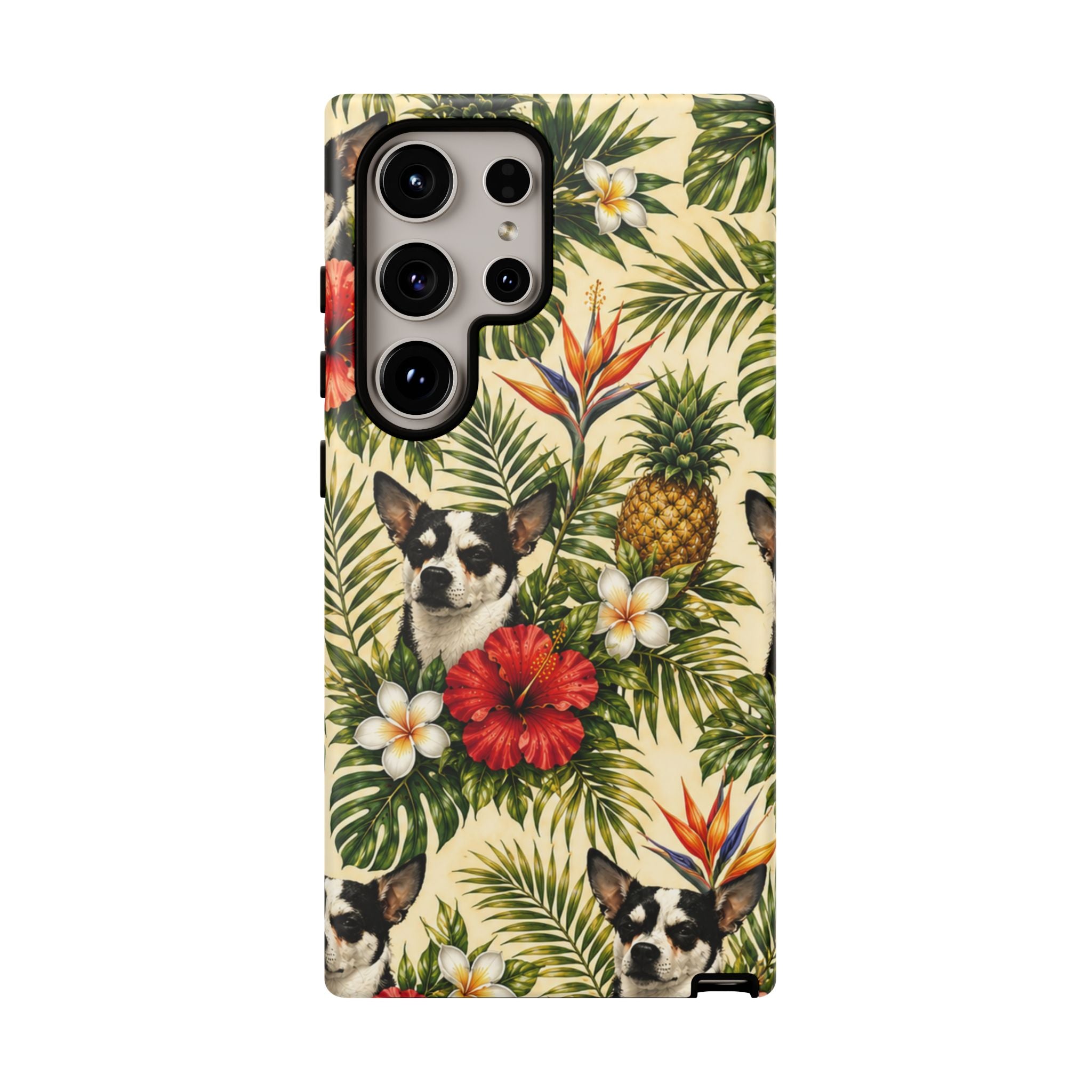 Tropical chihuahua Phone Case — Floral Pineapple Protective Tough Case