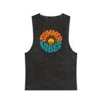 Summer Vibes Stonewash Tank Top — Retro Sunset Graphic Tank