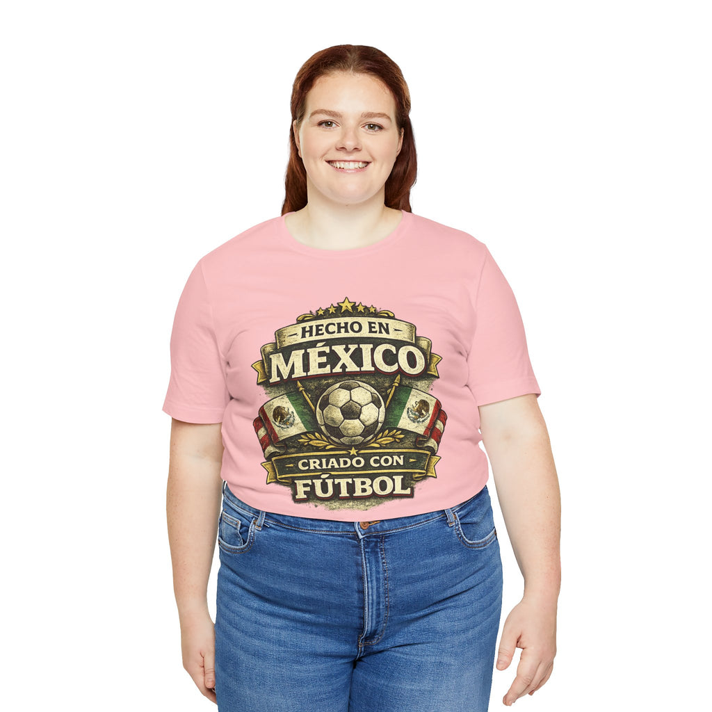 Mexico Soccer T‑Shirt — "Hecho en México, Criado con Fútbol" Vintage Football Tee