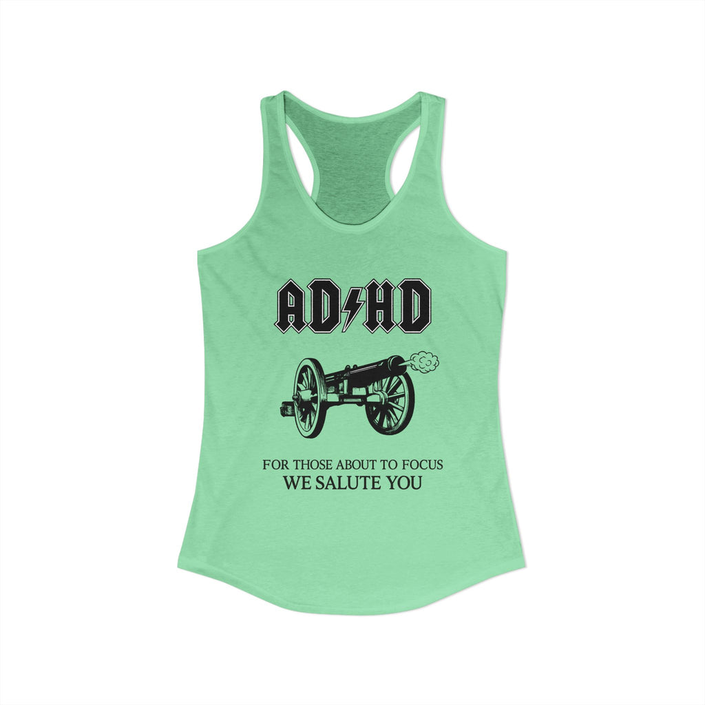 ADHD AC/DC Tank — "For Those About to Focus We Salute You" Graphic T-Shirt