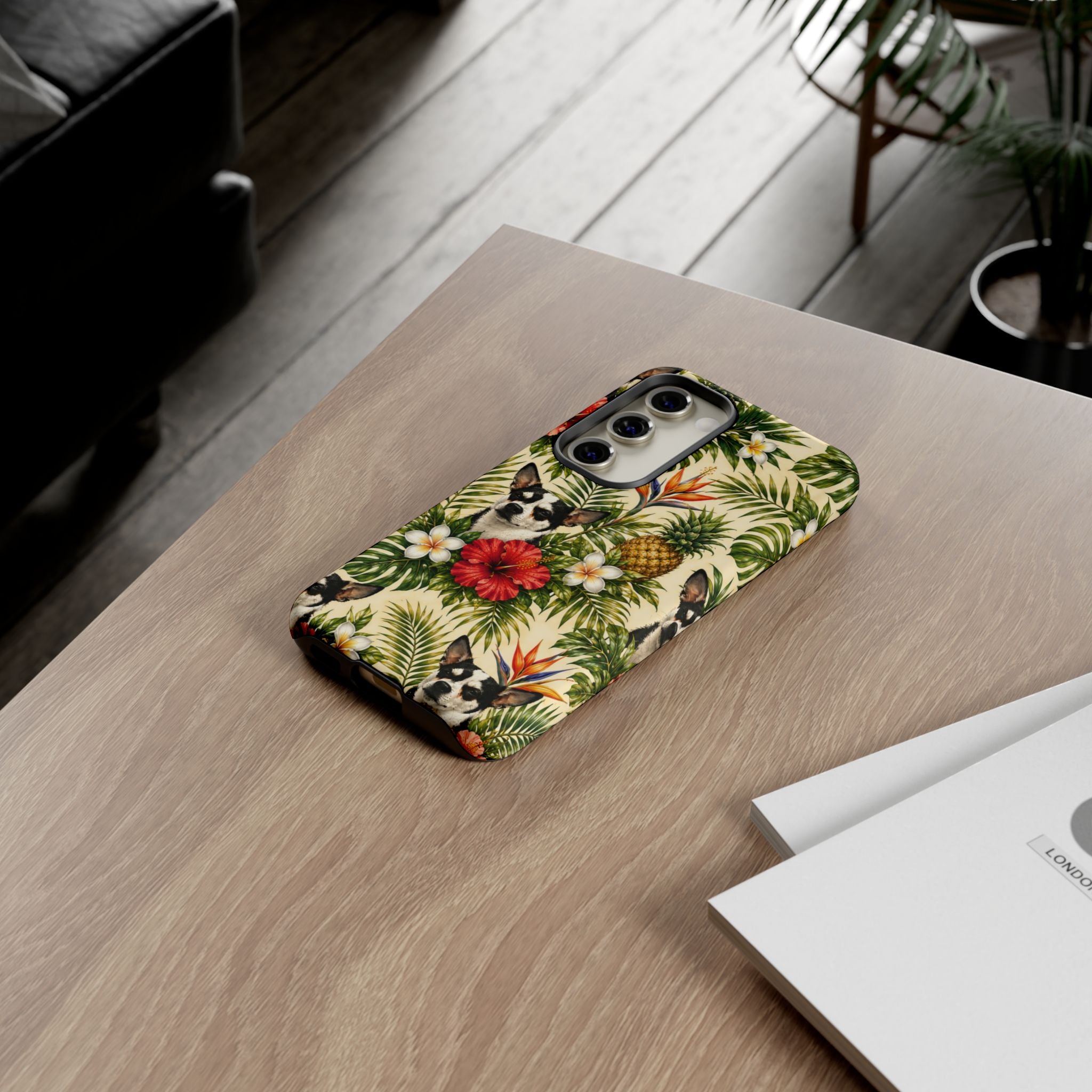 Tropical chihuahua Phone Case — Floral Pineapple Protective Tough Case