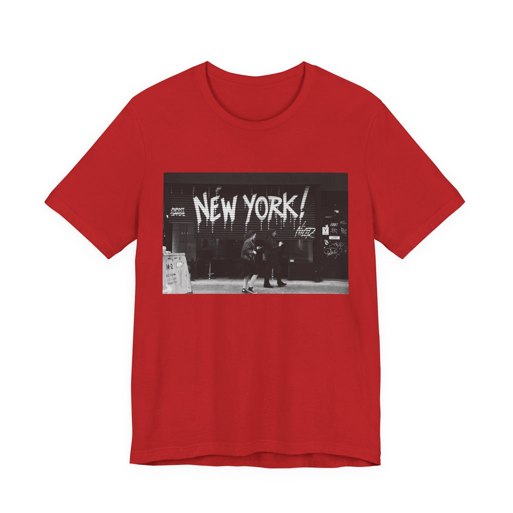 New York City Skyline Tee — Vintage Black & White 'NEW YORK!' Graphic Shirt