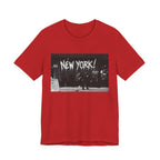 New York City Skyline Tee — Vintage Black & White 'NEW YORK!' Graphic Shirt