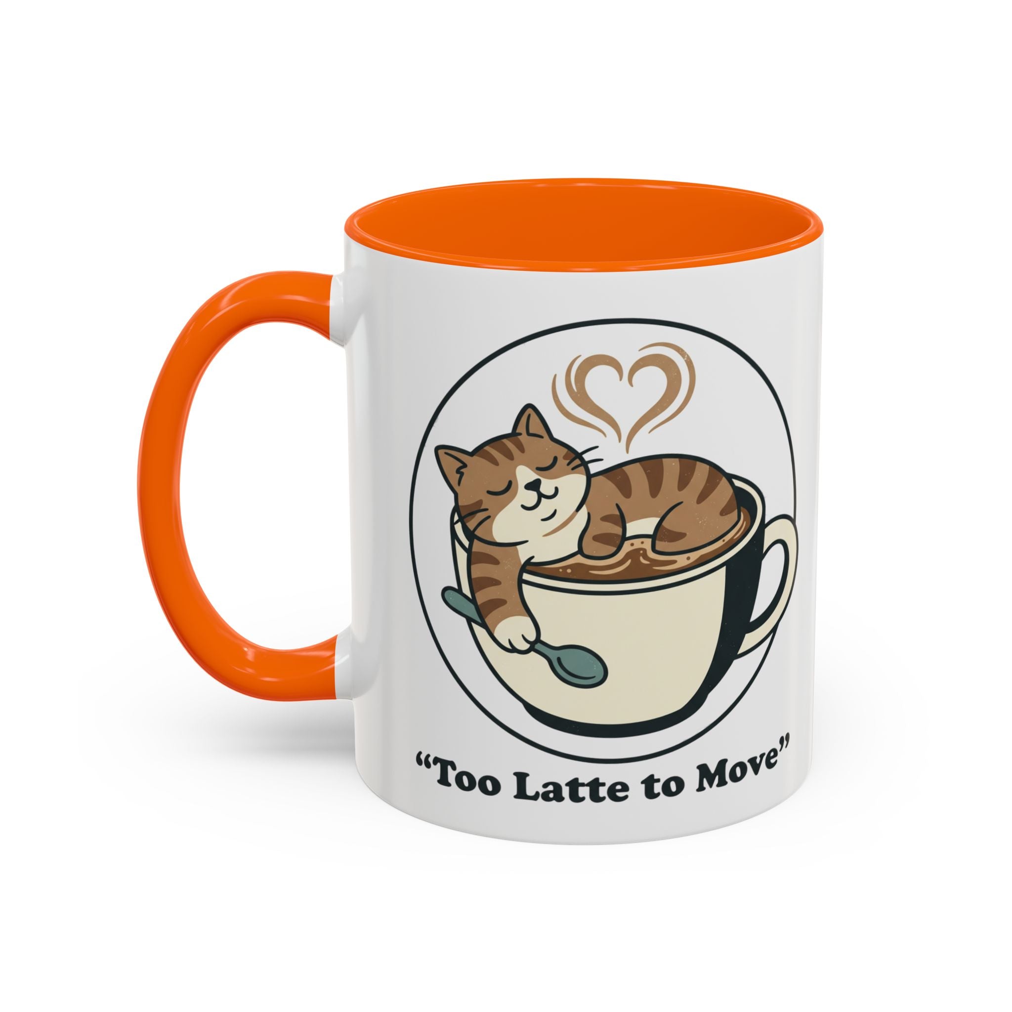 Latte Cat Coffee Mug – "Don't Wake Me, I'll Move" Cute Cat Latte Art Ceramic Accent Mug
