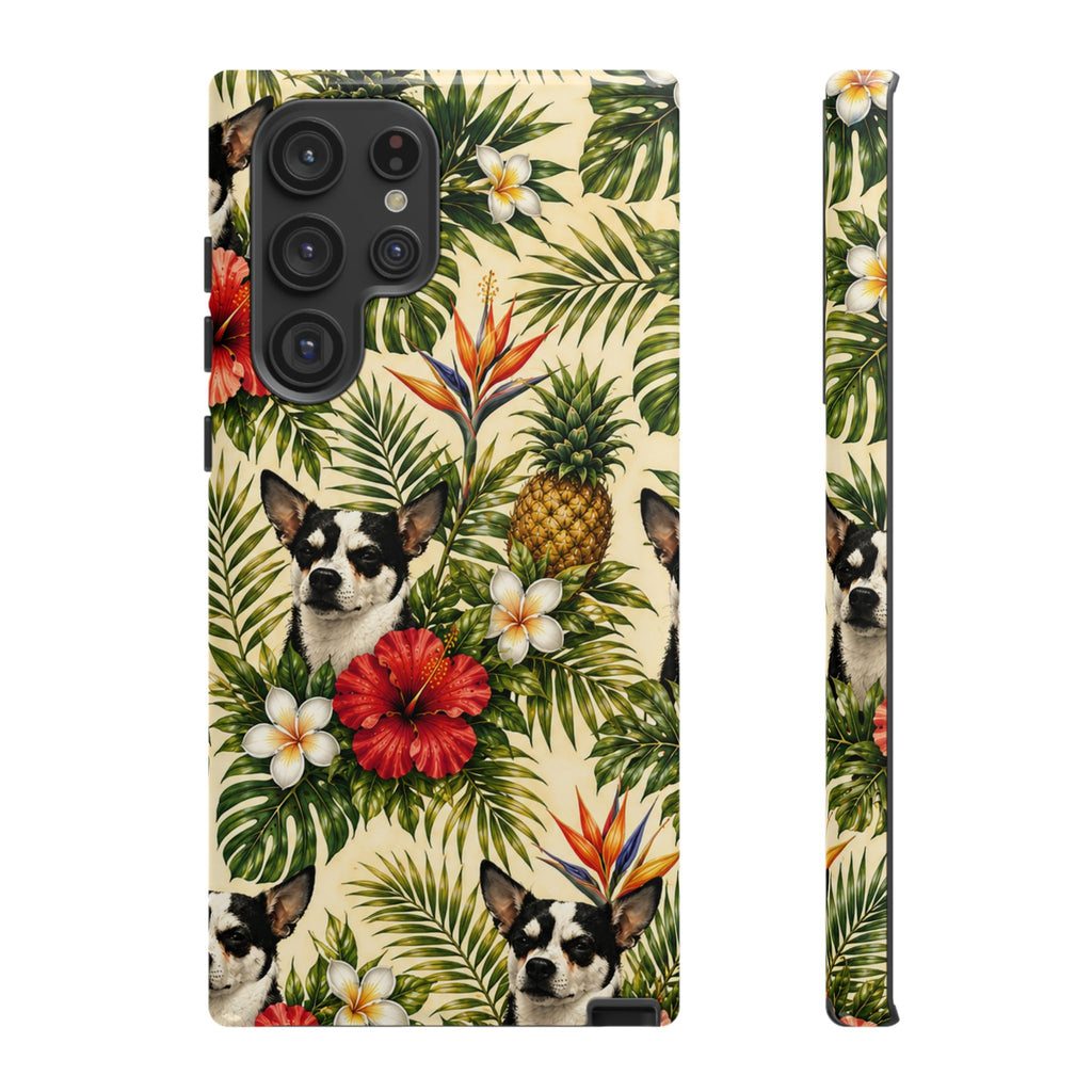 Tropical chihuahua Phone Case — Floral Pineapple Protective Tough Case