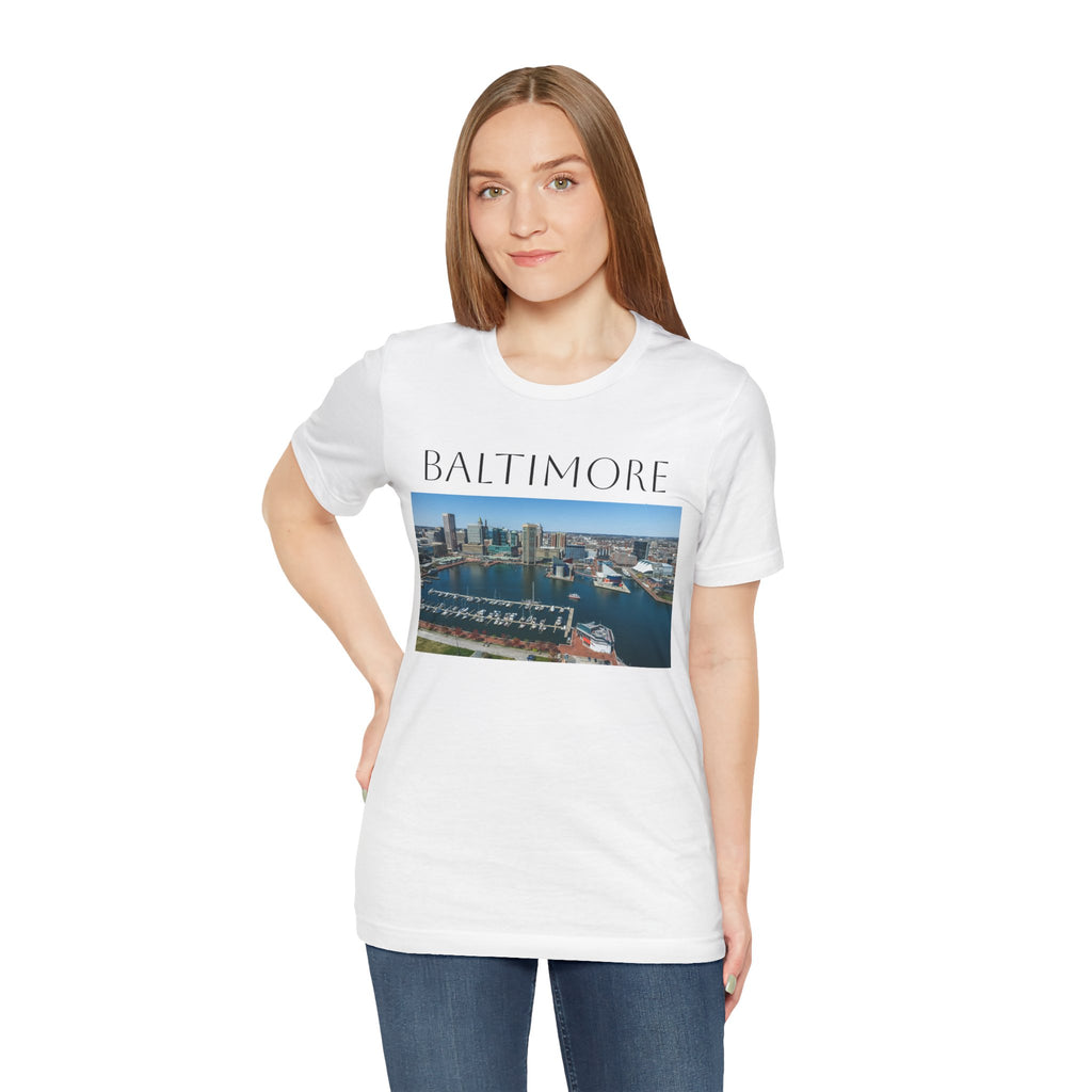 Baltimore Skyline Photo Tee — Inner Harbor Cityscape T-Shirt