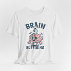 Brain Buffering T‑Shirt — Cute Cartoon Brain Graphic Tee for Neuro Humor