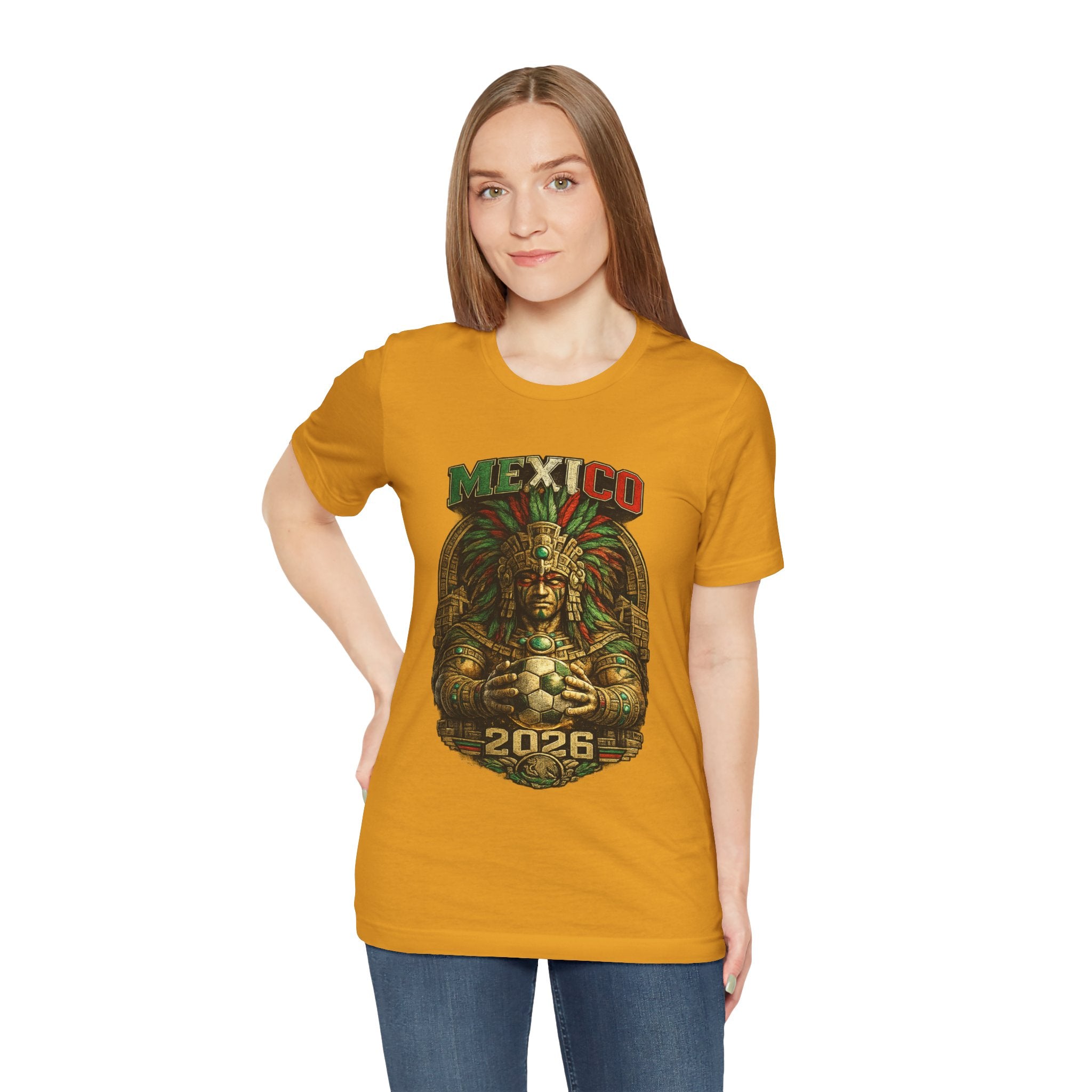 Mexico 2026 Aztec Warrior T-Shirt — Vintage Mexican Pride Soccer World Cup Tee