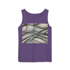 Abstract Wave Mesh Tank Top — Geometric Optical Illusion Graphic Tank