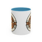 Cat Coffee Mug — Cute Orange Kitty Holding ‘Coffee’ Accent Ceramic Mug (11/15 oz)