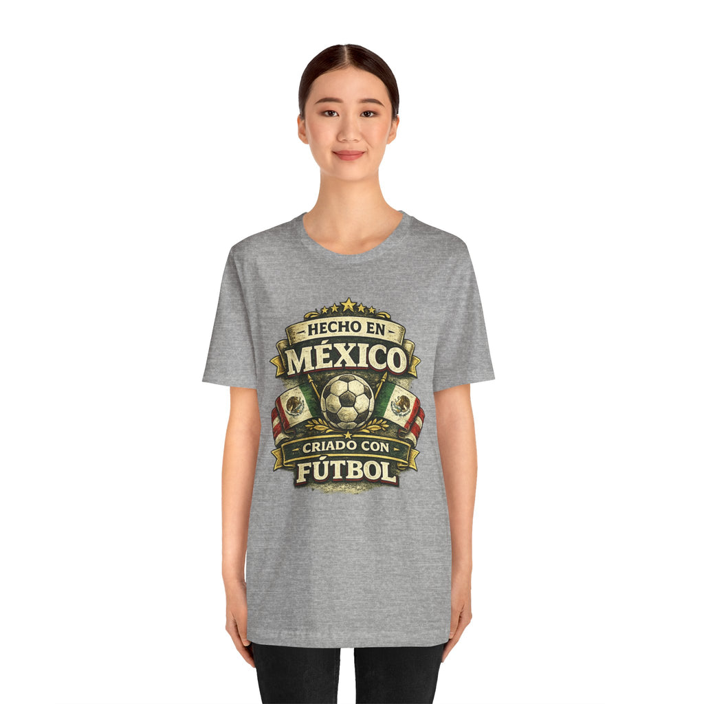 Mexico Soccer T‑Shirt — "Hecho en México, Criado con Fútbol" Vintage Football Tee