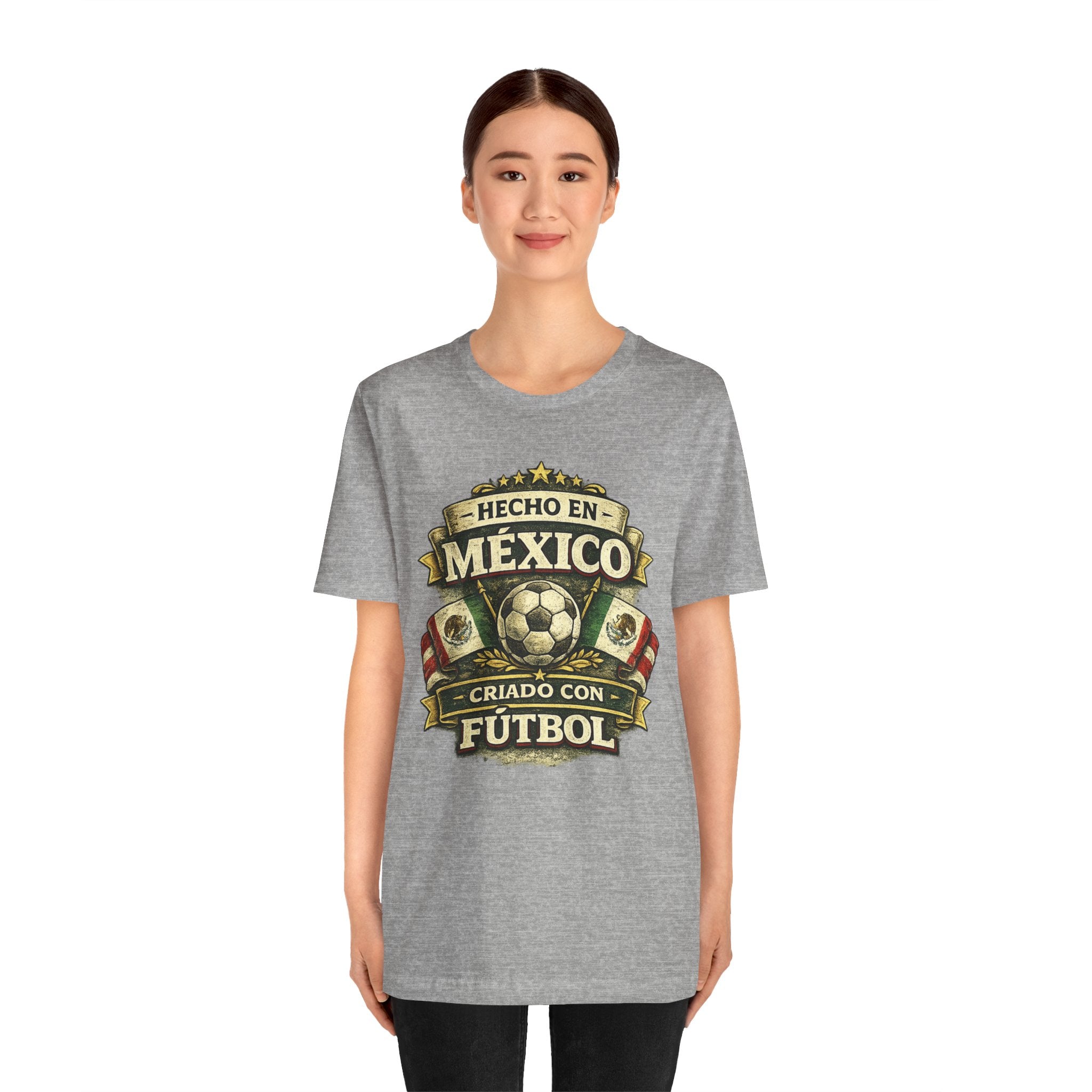 Mexico Soccer T‑Shirt — "Hecho en México, Criado con Fútbol" Vintage Football Tee