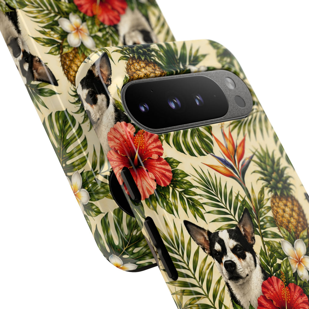 Tropical chihuahua Phone Case — Floral Pineapple Protective Tough Case